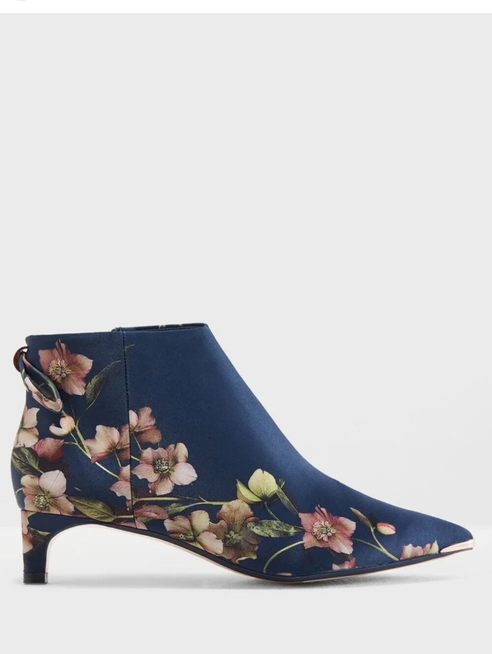TED BAKER Arboretem Floral Bow Ankle Booties In Navy Blue Size 6.5